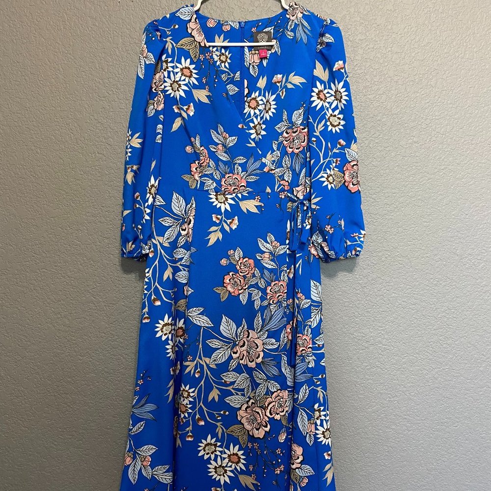 Vince Camuto Blue Midi Floral Dress, 6